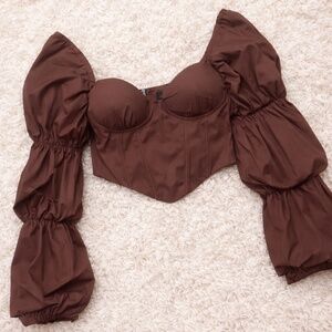 Majorell tawny corset brown top.